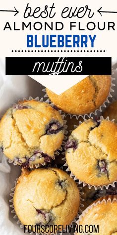 blueberry muffins with text overlay reading best ever blueberry muffins