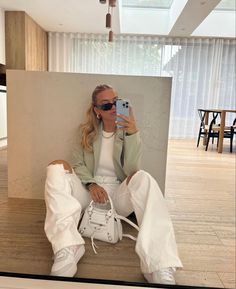 Balenciaga Hourglass Bag Outfit, Grace Beverly, Grace Beverley, Sage Blazer, Balenciaga Mini City Bag, Balenciaga Mini City, Balenciaga Hourglass Bag, Bag Nike, White Balenciaga