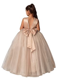 PRICES MAY VARY. Glossy Satin & Soft Tulle Zipper closure Hand Wash Only 🎀FEATURES-Soft and multi-layer tutu design. Chanpagne Flower girls dress features O-neck and backless, a tied belt with a bow-knot on the back. Elegant Girls princess party dress, kids pageant ball gowns. 🎀 PERFECT CHOICE-An absolute princess in this dress. Parents should take a photo of your little princess to commemorate this precious moment, flower girl dress is a great gift for your little princess, granddaughter. Per Girls Dresses For Wedding, Flower Girls Dresses, Flower Girl Gown, Wedding Dresses For Kids, Princess Fashion, Princess Dress Kids, Cheap Party Dresses, Ball Gowns Princess, Birthday Kids