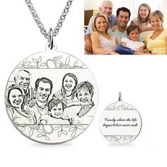 Personalized Motherhood Engraved Necklace Sterling Silver Family Tree Necklace, Lovely Photo, Necklace For Mom, Jewelry Advice, Photo Pendant, Photo Necklace, Photo Engraving, Jewelry Personalized, Xmas Ideas