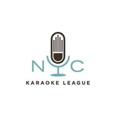 the logo for karaoke league, which is designed to look like an old microphone