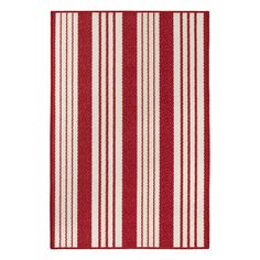 a red and white striped rug