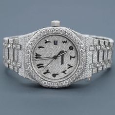 Handmade Moissanite Diamond Watch, Iced Out Automatic Hip Hop Jewelry, Personalized Bust Down Watch, Gift for Men, Luxury Timepiece, Moissanite watch | diamond watch | iced out watch | hip hop watch | luxury watch | iced out | automatic watch | watches for men | watch ✥ About Watch ✥ ◆ Watch - Swiss Movement ◆ Dial Window Material Type: Glass ◆ Watch Metal: Stainless Steel ◆ Diamond: Moissanite ◆ Moissanite Cut: Round Brilliant Cut ◆ Moissanite Color: DEF ◆ Moissanite Clarity: VS/VVS ◆ Polish: E Gift Diamond Watch With Subdials, Round Diamond Watch With Subdials As Gift, Iced Out White Gold Watch Gift, Silver Iced Out Watch Accessories For Gifts, Silver Iced Out Watches, Hip Hop Watches, Urban Jewelry, Luxury Timepieces, Hip Hop Jewelry