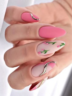 Nails Leaves, Manicure Tips, Fake Nails With Glue, Pattern Simple, Gradient Nails, Leaves Pattern, False Nail, Diy Manicure