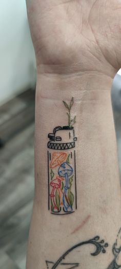 Тату зажигалка с грибами. tatto lighter with mushroom Cool Cactus Tattoo, 5rl Tattoo Design, Queer Coded Tattoos, Gothic Patchwork Tattoo Ideas, Tattoos For Significant Other, Stick And Pole Tattoo Ideas, Small Group Tattoos, Interactive Tattoo, Matching Thigh Tattoos