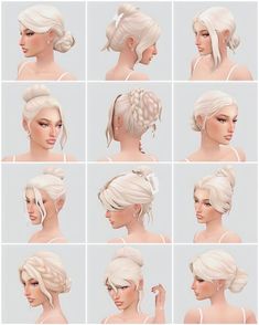 many different styles of hair for the face and head, all in various positions to make it