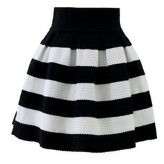 Nwt New York And Company Black And White Skater Skirt -Contrast Strips A-Line Skirt Size: Xl Color: Black/White Black And White Contrast Strips A-Line Style Jersey Skirt. Back Zip Closure - 100% Polyester - Machine Washable Measurements: Waist 2 Bottom: 24 1/2 Inches Chicwish Skirt, Black A Line Skirt, Chiffon Maxi Skirt, Bandage Skirt, Jersey Skirt, Aline Skirt, Line Skirt, Beautiful Skirts, Stripe Skirt