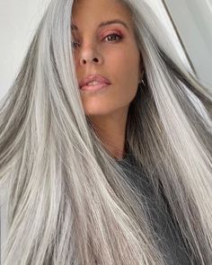 Long Grey Hair, Silver White Hair, Grey Hair Transformation, Long White Hair