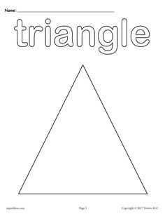 FREE Triangle Coloring Page Shapes Preschool Printables, Shapes Coloring Pages, Triangles Activities, Shapes For Toddlers, Shapes Lessons, Shape Coloring Pages, Triangle Worksheet, Printable Shapes, Shapes Preschool