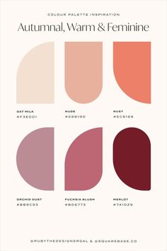 the color palette for autumn, warm and feminine