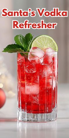 Santa’s Vodka Refresher Recipe Best Christmas Cocktails, Vodka Cranberry, Pear Cocktails, Christmas Sangria, Rosemary Simple Syrup, Citrus Cocktails, Holiday Punch, Cocktails To Try, Spiced Pear