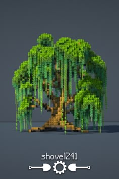 an image of a tree made out of pixellated objects with the words show on it