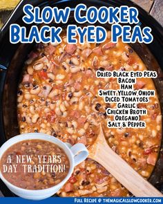 slow cooker black - eyed peas recipe with instructions