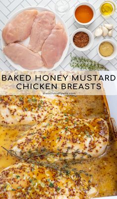 Honey Mustard Baked Chicken, Honey Mustard Chicken Marinade, Honey Chicken Breast, Mustard Marinade For Chicken, Chicken Breast Oven Recipes