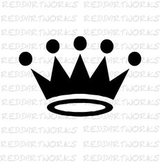 a black and white crown with five dots on it