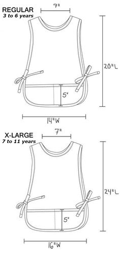 the measurements for a baby's bib and its measurements are shown in this diagram