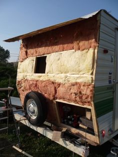 the trailer is being built and ready to be used as a camper or mobile home