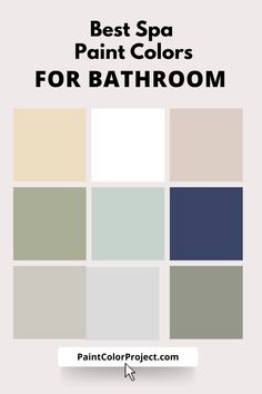 These spa paint colors for bathroom are perfect for ultimate relaxation. Pick your favorite and transform your bathroom today. Bathroom Paint Ideas Colour Schemes, Paint Colors For Bathroom, Paint Colors For Bathrooms, Colors For Bathrooms, Calming Bathroom Colors, Trending Bathroom Colors