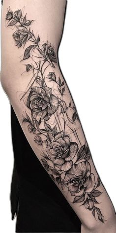 a woman's arm with flowers on it