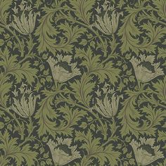 Anemone Wallpaper Wallpaper A-Street Prints Double Roll Dark Green