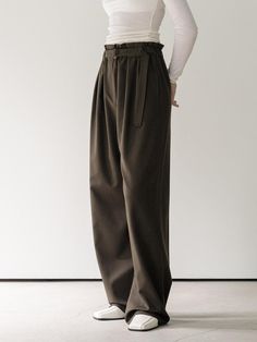 Composition : 80% polyester, 16% cotton, 4% rayonColor : brownCountry of Origin : China Brown Wide Leg Pants With Belt Loops For Work, Brown High-waisted Wide Leg Pants With Belt Loops, Chic Brown Belted Bottoms, Belted Wide Leg Pants For Fall, High Waist Brown Cotton Wide Leg Pants, Cotton Wide Leg Bottoms With Belt Detail, Khaki Wide Leg Workwear Pants With Belt Loops, Khaki Wide Leg Pants For Work With Belt Loops, Wide Leg Cotton Bottoms With Belt Detail