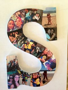 the letter s is made up of photos and then cut out to look like letters