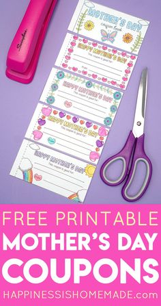 free printable mother's day coupons for moms and kids to use