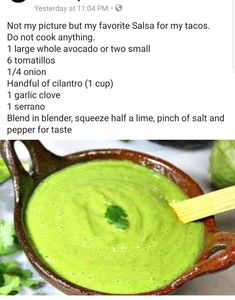 the recipe for guacamole is displayed in an instagram