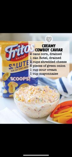 the ingredients for creamy cowboy cavia are displayed