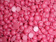 pink candy beans are shown in close up