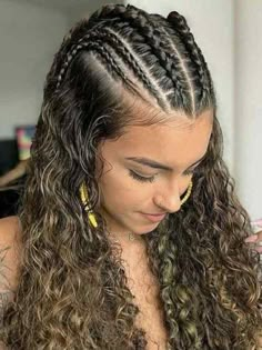 Boxer Braids Hairstyles, Curly Hair Braids, Mixed Curly Hair, Dance Hairstyles, Braids Hairstyles Pictures, Curly Hair Styles Easy, Beautiful Curly Hair, Natural Curls Hairstyles, Hairdos For Curly Hair