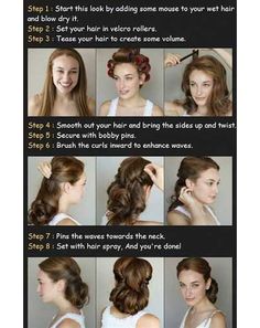 1950’s Hairstyles, 1950s Hairstyle, Hairstyles Vintage, Vintage Updo, 1950s Hairstyles, Diy Wedding Hair