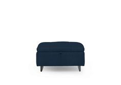 the footstool in dark blue fabric