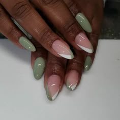 Sage Green Nails, Purple Ombre Nails, Aqua Nails, Wide Nails, Green Acrylic Nails, Beautiful Nail Polish, Green Nail Designs, Prom Nails, Minimalist Nails