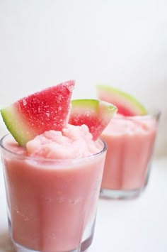 watermelon and cucumber drink in glasses with the words drinks written above them