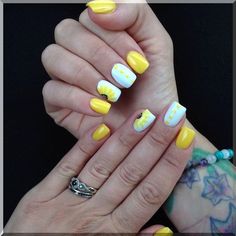 Summer Shellac, Nails Sunflower, Shellac Nails Summer, Acrylic Nails Yellow, Nails Colorful, Yellow Nail Art, Sunflower Nails, Colorful Nail