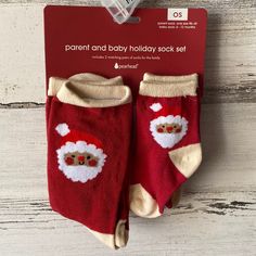 Brand New With Tag Parent And Baby Santa Sock Set. Size Parents Os Baby Sock 6-12 Months Mommy And Me Christmas, Baby Santa, Halo Sleep Sack, Santa Socks, Halloween Onesie, Christmas Sock, Holiday Socks, Paw Patrol Party, Parents Baby