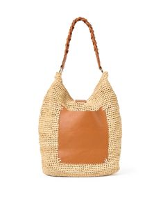 This tan raffia bag from Laggo is the perfect beach bag. Large enough to carry all of your essentials, this shoulder bag features a tassel and a braided leather handle. Pair this bag with a pair of jeans and a light top for a warm day. Chic Woven Leather Bucket Hobo Bag, Brown Woven Leather Hobo Bag For Vacation, Chic Woven Leather Shoulder Bag, Chic Braided Bucket Bag For Travel, Everyday Woven Leather Crochet Bag, Everyday Crochet Leather Bag With Woven Detail, Casual Natural Bag With Woven Leather, Casual Natural Bag With Woven Leather Details, Casual Natural Woven Leather Bag