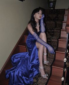 Blue Satin Prom Dress, 21th Birthday, Dress With Gloves, Prom Girl Dresses, Marine Uniform, Birthday Outfits, Foto Poses