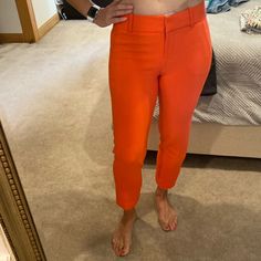 Ankle Length Never Worn Fits Like A Snug 6 (Too Small For Me) Functional Side Pockets At Front Faux Pockets In Back Clothes Horse, Color Orange, Ankle Length, Orange Color, Pant Jumpsuit, J Crew, Straight Leg, Pants For Women, Trousers