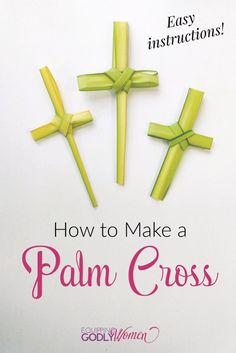 the book how to make a palm cross by godly woman is shown in pink and green