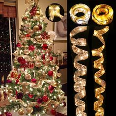 christmas tree decorated with lights and ornaments