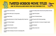 the movie titles for twisted horror movies are shown in this screenshote screen shot