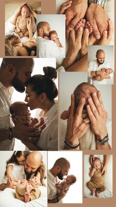 a collage of people holding babies in their arms