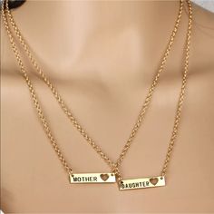 Gold Plated Mother Daughter Necklaces Mother Daughter Necklaces, Choker Chain Necklace, Gold Silver Necklace, Mother Daughter Necklace, Necklace Mom, Mommy Gift, Choker Chain, Mother Jewelry, Mommy Daughter