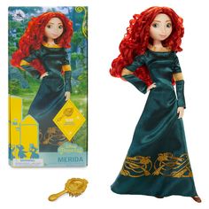 disney princess merida doll next to the packaging