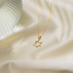 Gold Star of David Necklace, Jewish mazel tov or bat mitzvah days gift for her or him, Women jewsih star jewelry, david's star pendant for jewish boy, Israelite star of david charm - Handmade High quality 925 sterling silver unique handcraft for you with Free gift package TECHNICAL INFORMATION - Chain length Options: 16,18,20,24 inches (40,45,50,60 cm) - Pendant height:  0.77inches (19,6mm) - Pendant width: 0.61 inches (15,5mm) - Finishing Options: Sterling silver, 18k Gold Plated, or Rose Gold Star Of David Necklace For Hanukkah Gift, Hanukkah Gift Necklace With Star Of David, Jewish Boy, Necklace Women Gold, Jewish Star Necklace, Jewish Necklace, David Star, Star Of David Necklace, Mazel Tov