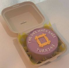 a cake in a box with the words the one when math turnstard on it