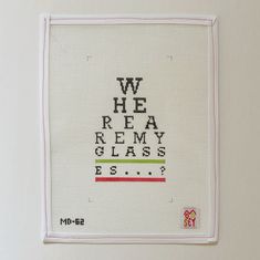 a cross - stitch pattern with the words we are ready to go on it and an eye chart