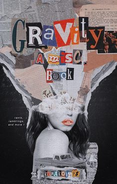 an altered photograph of a woman's head with the words gravity above it